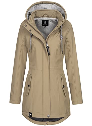 Top Fuel Fashion Damen Softshelljacke Ivana wasserabweisender Kurzmantel Beige (Peanut Beige) L von Top Fuel Fashion