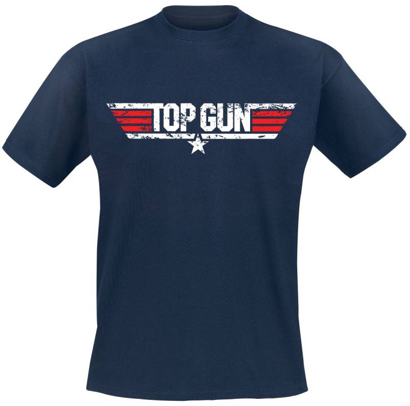 Top Gun Distressed Logo T-Shirt navy in L von Top Gun