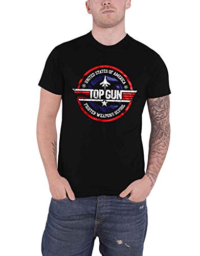 Top Gun Fighter Weapons School Männer T-Shirt schwarz XL 100% Baumwolle Fan-Merch, Filme von Difuzed