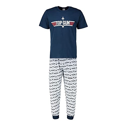 Top Gun Herren/Jungen Offiziell Marineblau/Grau Pyjama Set/Pyjama GR. S-XL - Multi, L von Top Gun