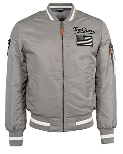 Top Gun Herren Bomberjacke Tg20212518 Light Grey,Xxl von Top Gun