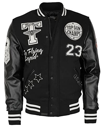 Top Gun Herren Collegejacke Tg20213031 Black,L von Top Gun