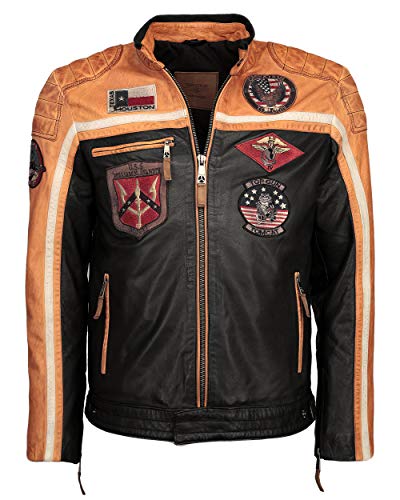 Top Gun Herren Lederjacke Tgj1005 Black/Orange/Offwhite,Xl von Top Gun