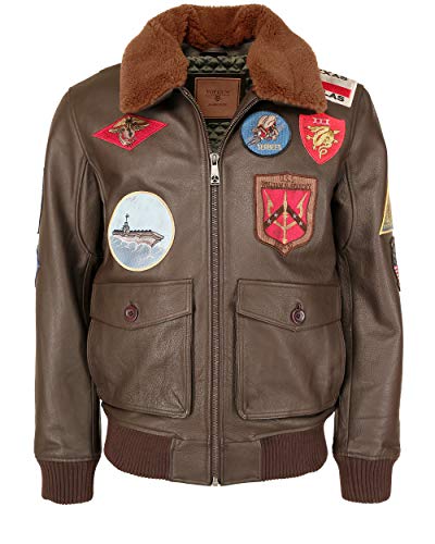 Top Gun Herren Lederjacke Tg20201007 Dark Brown,L von Top Gun
