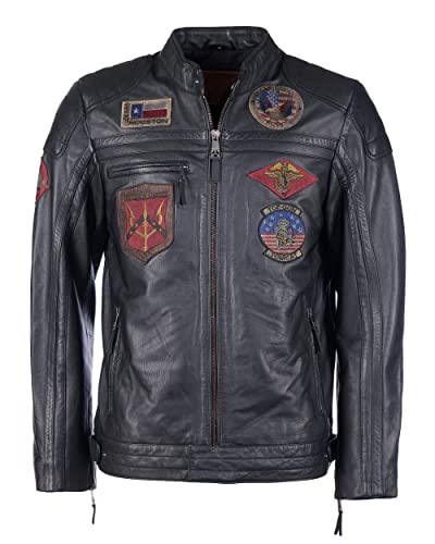 Top Gun Herren Lederjacke Tgj1005 Black/Black,L von Top Gun