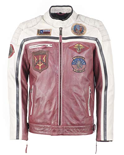 Top Gun Herren Lederjacke Tgj1005 Oxblood/Creme/Black,Xl von Top Gun