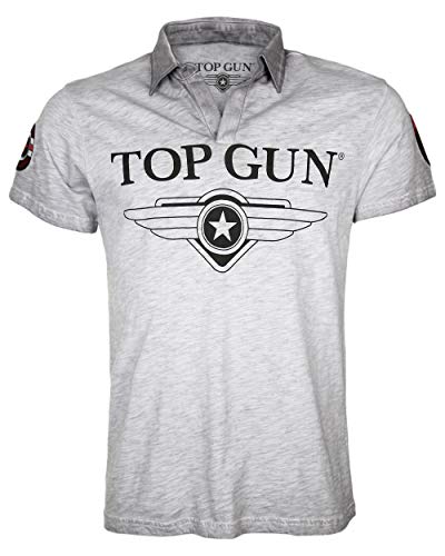 Top Gun Herren Polo Star Tg20191011 Grey Mélange,XXL von Top Gun