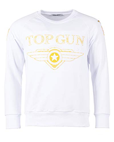 Top Gun Herren Sweatshirt Dell Tg20193011 White,XXL von Top Gun