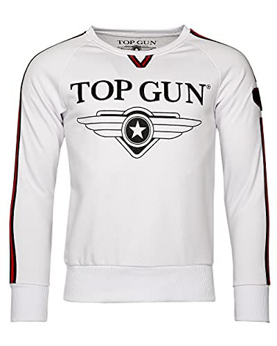 Top Gun Herren Sweatshirt Streak Tg20191013 White,M von Top Gun