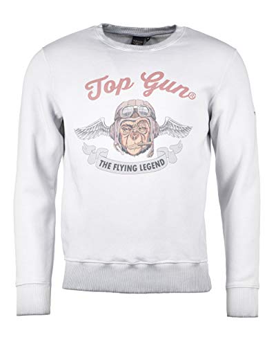 Top Gun Herren Sweatshirt Smoking Monkey Tg20191034 Grey,XL von Top Gun