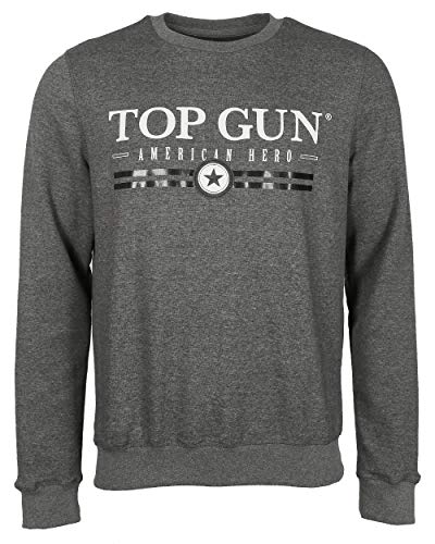 Top Gun Herren Sweatshirt Tg202011129 Charcoal,3XL von Top Gun