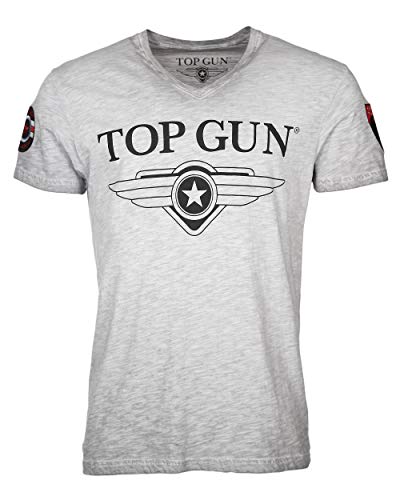 Top Gun Herren T-Shirt Windy Tg20191007 Grey Mélange,XL von Top Gun