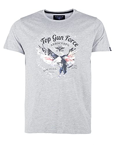 Top Gun Herren T-Shirt Tg20213024 Grey Melange,XL von Top Gun