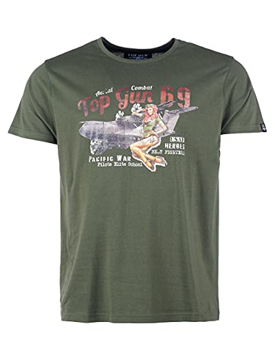 Top Gun Herren T-Shirt Tg20213026 Oliv,4XL von Top Gun