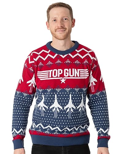 Top Gun Mens Weihnachtssperrpullover Erwachsener Kämpfer Jet Navy Strickpullover L Top Gun Mens Weihnachtssperrpullover Erwachsener Kämpfer Jet Navy Strickpullover L von Top Gun
