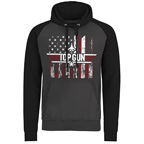 Top Gun Offizielles Lizenzprodukt America Baseball Kapuzenpullover (Dunkelgrau-Schwarz), X-Large von Top Gun