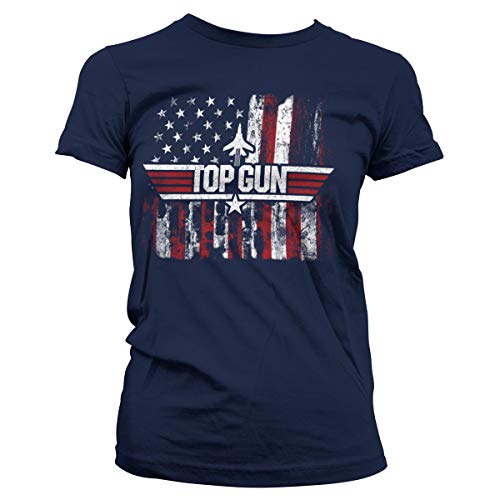 Top Gun Offizielles Lizenzprodukt America Damen T-Shirt (Marineblau), Large von Difuzed