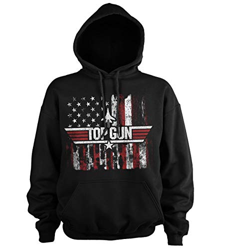 Top Gun Offizielles Lizenzprodukt America Groß & Hoch Kapuzenpullover (Schwarz), XXXXX-Large von Top Gun