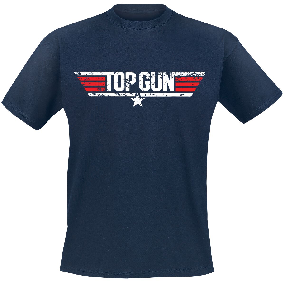 Top Gun T-Shirt - Distressed Logo - M bis XXL - für Männer - Größe XXL - navy  - Lizenzierter Fanartikel von Top Gun