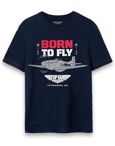 Top Gun T-Shirt Herren Erwachsene geboren Um Fly Fighter Jet Blau Outfit X-Large von Top Gun
