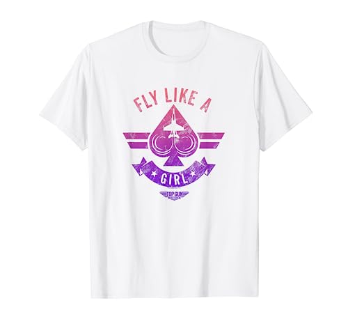 Top Gun: Maverick Fly Like A Girl Neon Spade Logo T-Shirt von Top Gun