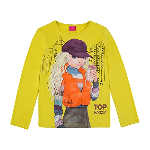 Top Model Mädchen Langarmshirt mit Candy 75063 gelb, Größe 140, 10 Jahre von Top Model