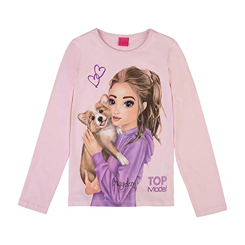 Top Model Mädchen Langarmshirt mit Hayden 75069 rosa, Größe 128, 8 Jahre von Top Model