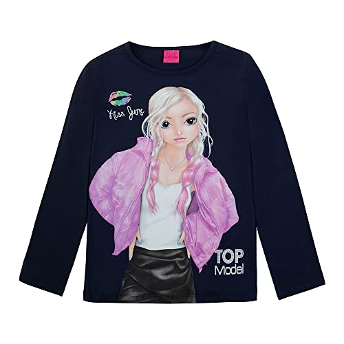 Top Model Mädchen Langarmshirt mit June 75067 blau, Größe 140, 10 Jahre von Top Model