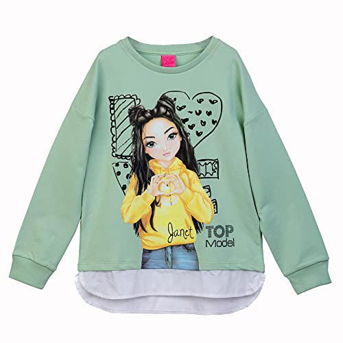 Top Model Mädchen T-Shirt, Langarmshirt mit Janet Gr.164 Grün 75034 von Top Model