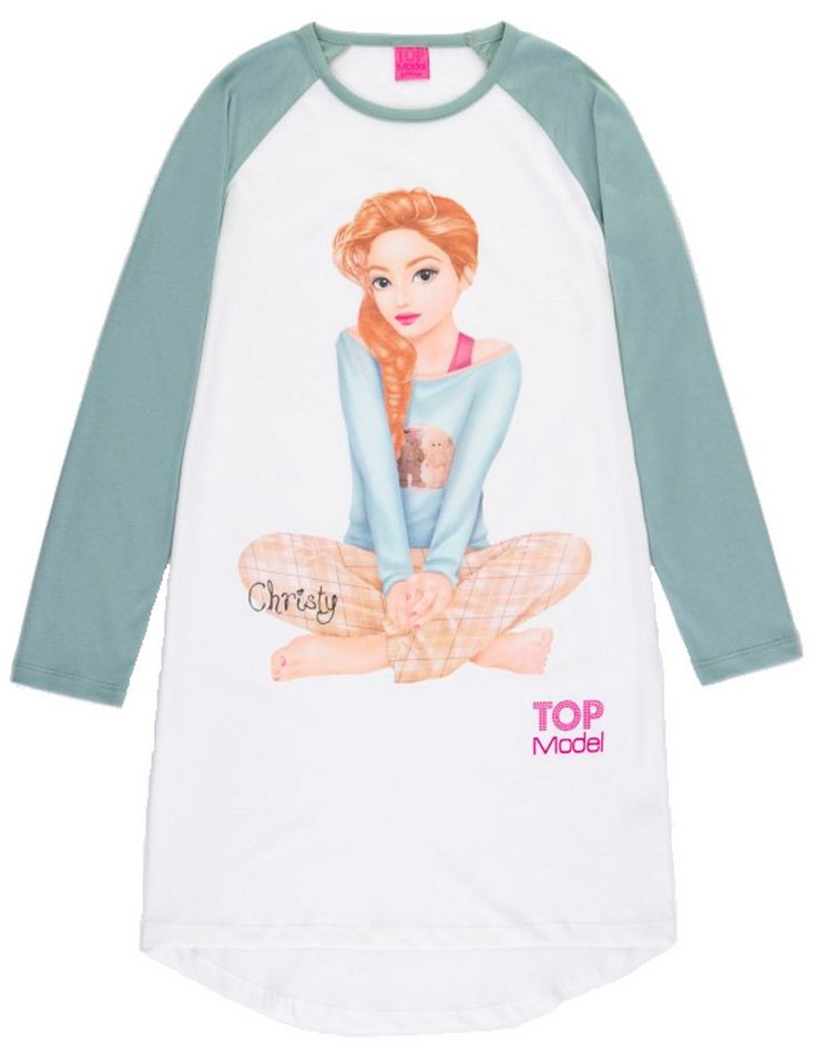 Top Model Nachthemd Top Model Christy Nachthemd Langarm iceberg green weiß (1-tlg) von Top Model