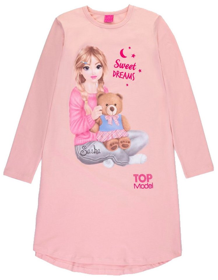 Top Model Nachthemd Top Model Sasha Nachthemd Teddy Langarm silver pink (1-tlg) von Top Model
