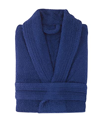 Top Towel Unisex Elegant Bademantel, Blau, S von Top Towel