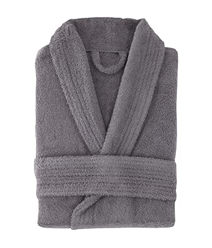 Top Towel Unisex Elegant Bademantel, Grau, L von Top Towel