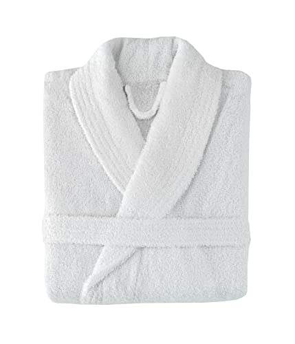 Top Towel Unisex Elegant Bademantel, Weiß, S von Top Towel