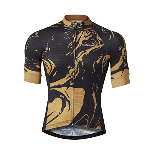 Topactive | Fahrradtrikot für Herren mit kurzen Ärmeln | Radtrikot | Fahrradbekleidung | Radtrikot für Damen, gold, L von TopActive