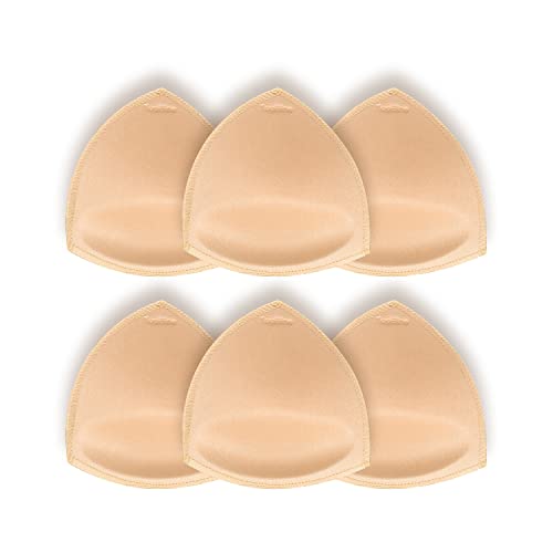 TopBine 3 Paar Beige BH-Pads, BH-Polsterung, herausnehmbare Sport-BH-Pads, verwendet für Bademode und Bikinis von TopBine