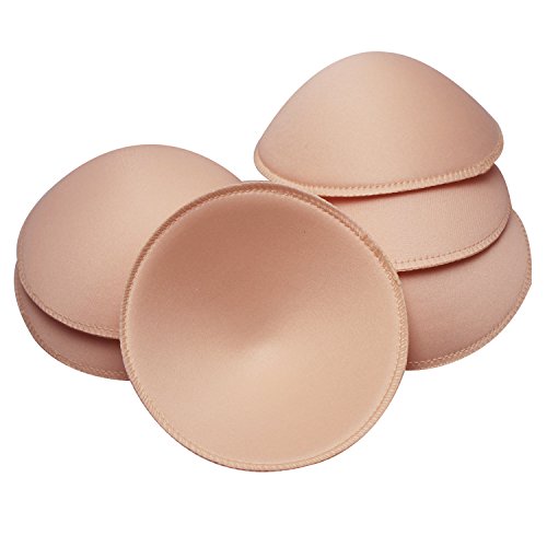 TopBine 3 Paare Round BH Pads BH Einlagen Push Up BH Cups Baumwolle Bra Herausnehmbaren BH Pads für Sport Bra Bademode (Beige Farben) (Runde XL) von TopBine