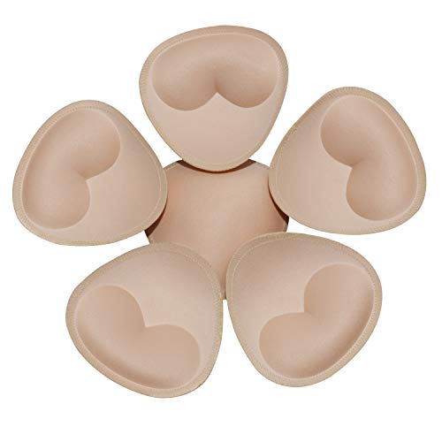 TopBine BH Cups Bikinis Pad Bra Einlagen Push- up zum einnähen, Herausnehmbaren Sport BH, Dreieckige Form (3 pairs beige) von TopBine