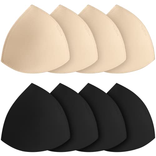 TopBine BH Einlagen Bra Pads Herausnehmbaren Sport BH,Bikinis Unterwäsche Einsätze Pads (2 beige L+2 Black L, C/D) von TopBine
