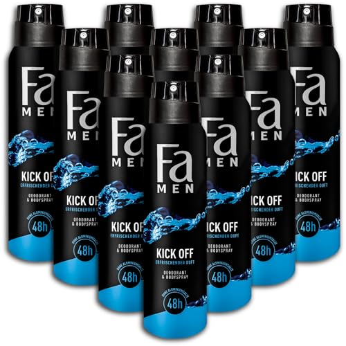 10 er Pack Fa Men Deodorant & Bodyspray Kick Off Deodorant 10 x 150 ml von TopDeal