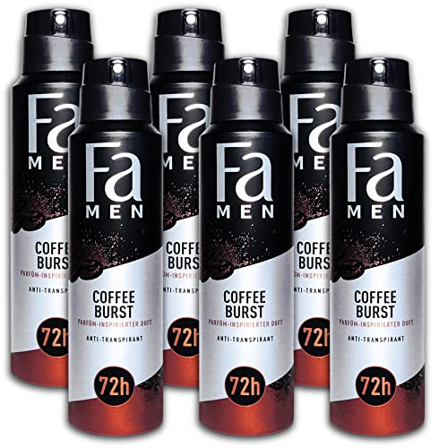 6 er Pack Fa Deodrant Men Coffee Burst Deo / Deospray 6 x 150ml von TopDeal