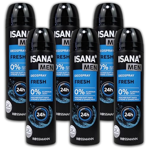 6 er Pack ISANA MEN Fresh 24 Deodorant Deospray 6 x 150 ml von TopDeal