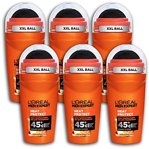 6 er Pack Men Expert Heat Protect Deodorant Roll-On 6 x 50 ml Deo Roller von TopDeal