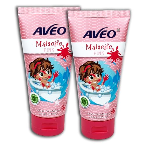 TOPDeal 2 er Pack AVEO Kids Malseife Pink Beerenduft 2 x 75 ml von TopDeal