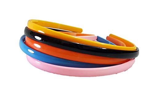 TopFinder® 6 Stück/Packung schwarzes einfaches Hartplastik-Stirnband, starkes Krallenband, DIY-Werkzeug, Zubehör, Haarbänder für Mädchen, Frauen, Kinder von TopFinder