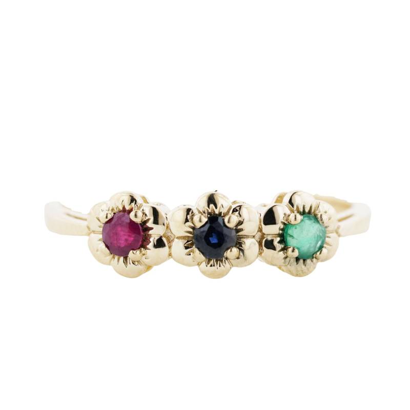 14K Rubin Saphir Smaragd Ring - Edelstein Band 14K Rubin Saphir Smaragd Ring - Edelstein Band von TopGemsJewels