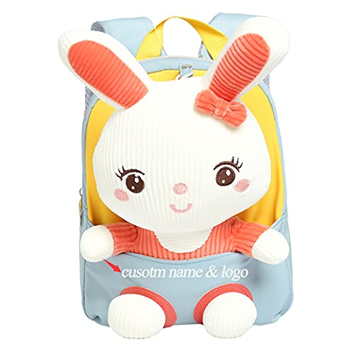 TopGlory Personalisierte Name Netter Kleinkind Rucksack, Mädchen Rucksack Puppe Gefülltes Tier Plüsch Rucksack Vor Kindergarten Geschenke von TopGlory