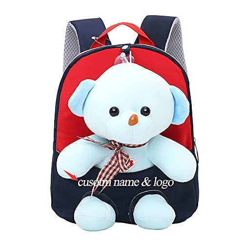 TopGlory Personalisierte Name Netter Kleinkind Rucksack, Mädchen Rucksack Puppe Gefülltes Tier Plüsch Rucksack Vor Kindergarten Geschenke von TopGlory