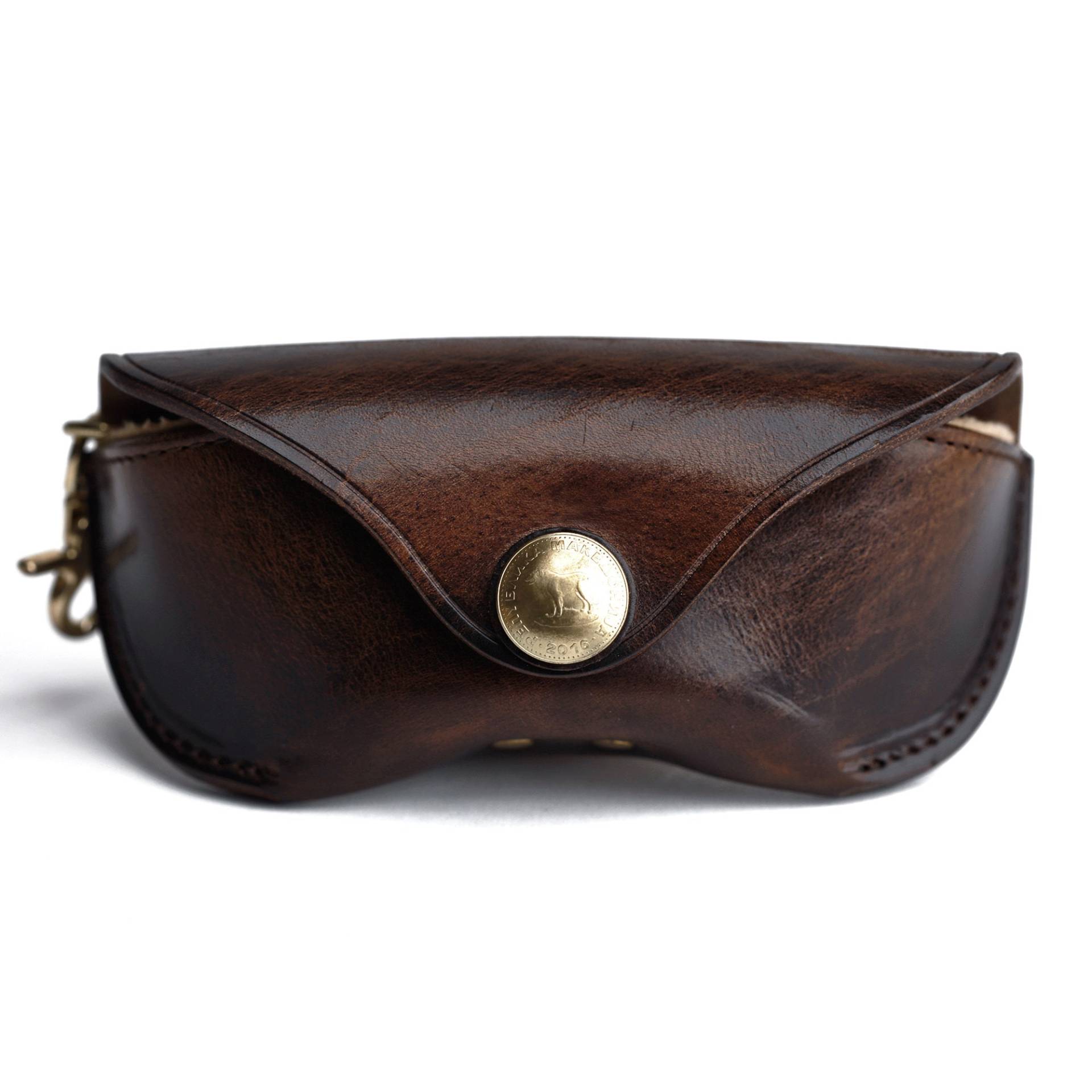 Leder Brillenhülle Langlebige Hartschalenhülle Anti-Druck-Brillenhülle Mit Druckknopfverschluss Für Damen Und Herren Im Retro-stil von TopHome