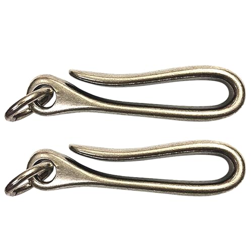 2 Stück Autoschlüsselanhänger, Gürtelclip, Brieftaschenhalter, U-förmiger Haken, Schlüsselanhänger, dekorative Schnallen aus Zinklegierung für DIY-Lederhandwerksprojekte(Silber S) von TopHomer